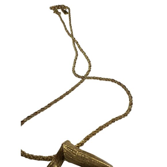 Yves Saint Laurent YSL Gold Plated Twisted chain Necklace with Rhinestones - Picture 8 of 14